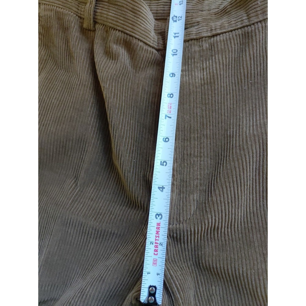 90's Jos. A Bank Wide Whale Corduroy Brown Flat Front Classic Trouser Pant 38x32 - Picture 5 of 8
